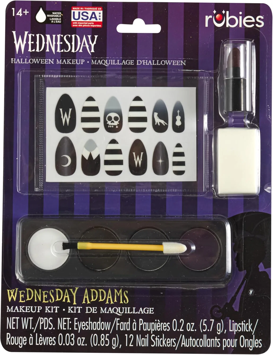 Набор косметики Wednesday Addams с 4 цветами теней, Rubies, 1 шт