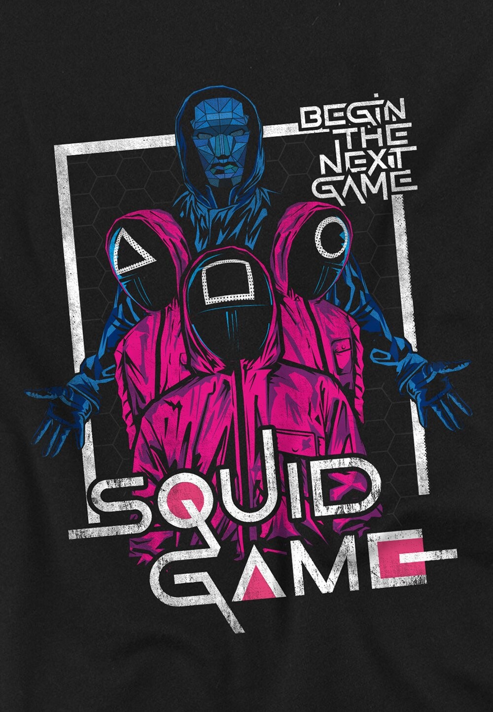 

Футболка с принтом SQUID GAME FRONT GUARDS Cotton Soul, черный