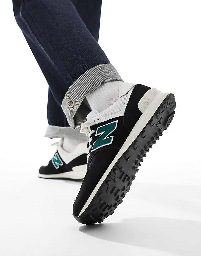 New Balance – 574 – Черно-зеленая спортивная обувь