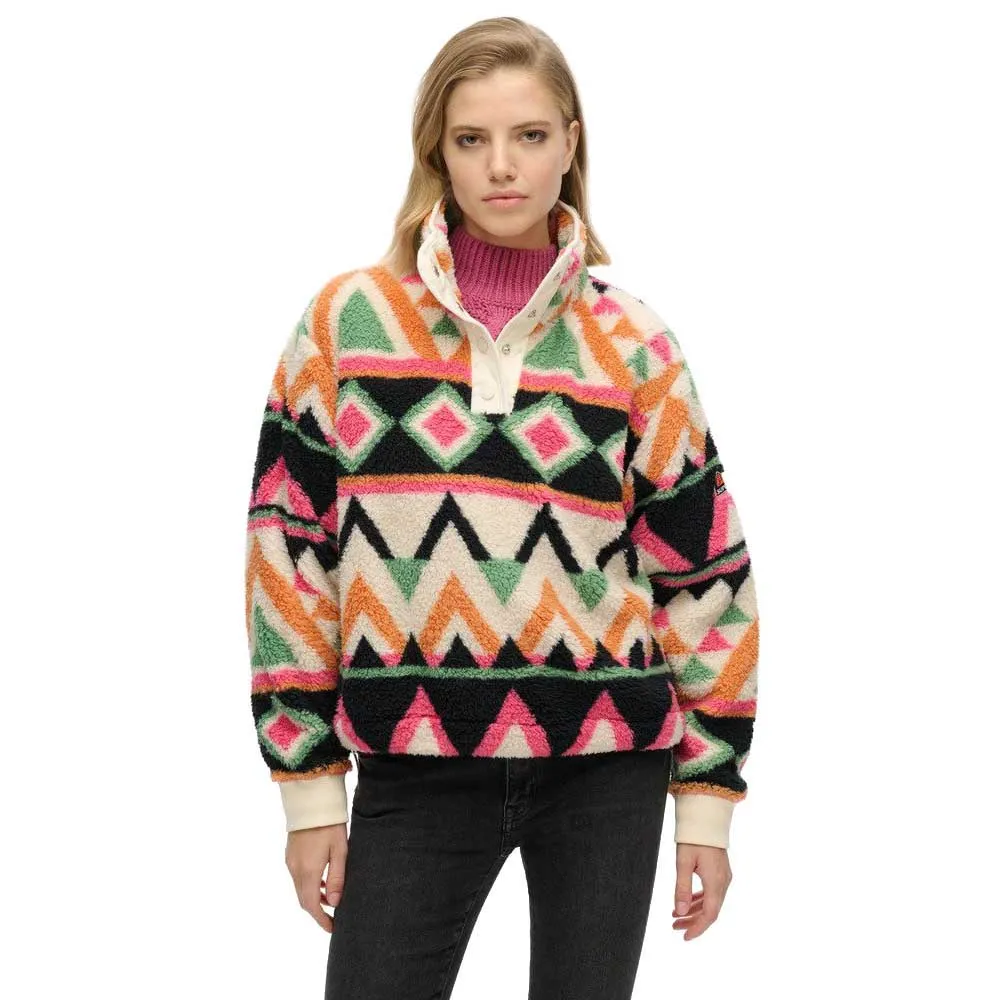 

Толстовка Superdry Super Soft Printed Henley, разноцветный