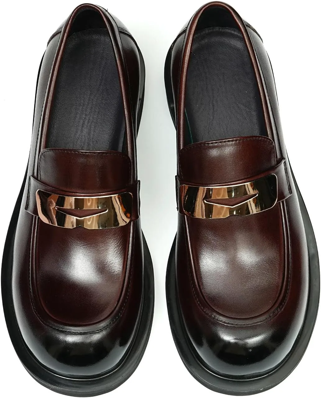 Мужские слипоны Santimon Loafers, формальные лоферы Penny, модные натуральные кожаные с квадратным носком, туфли для выпускного, смокинга, свадьбы, делового и повседневного ношения, легкие туфли для костюма, коричневый — фото 4