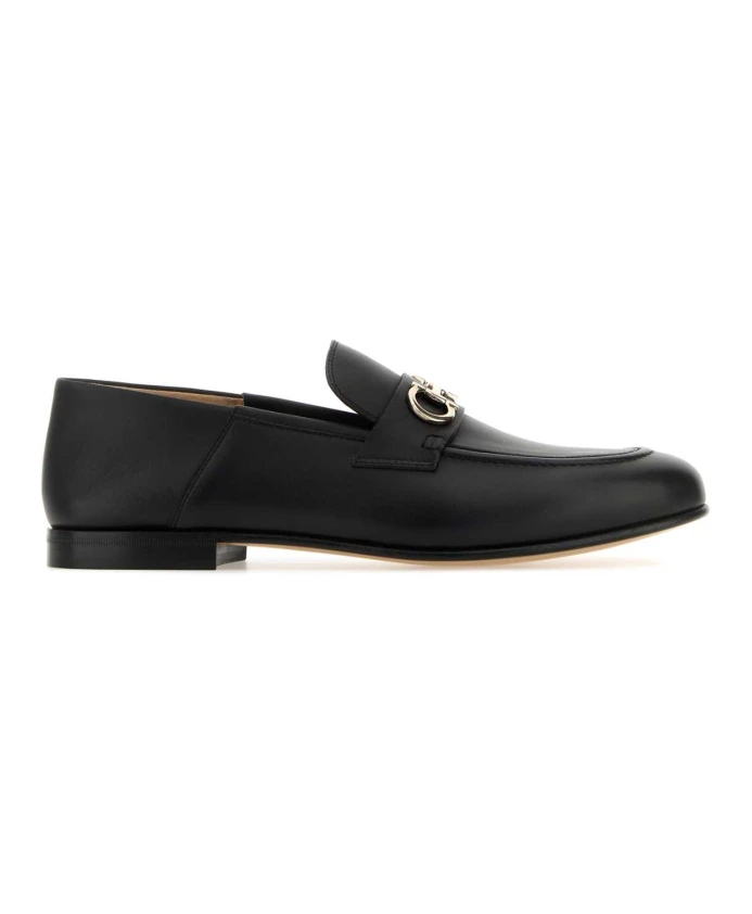 

Кожаные лоферы в стиле джинс Salvatore Ferragamo, черный