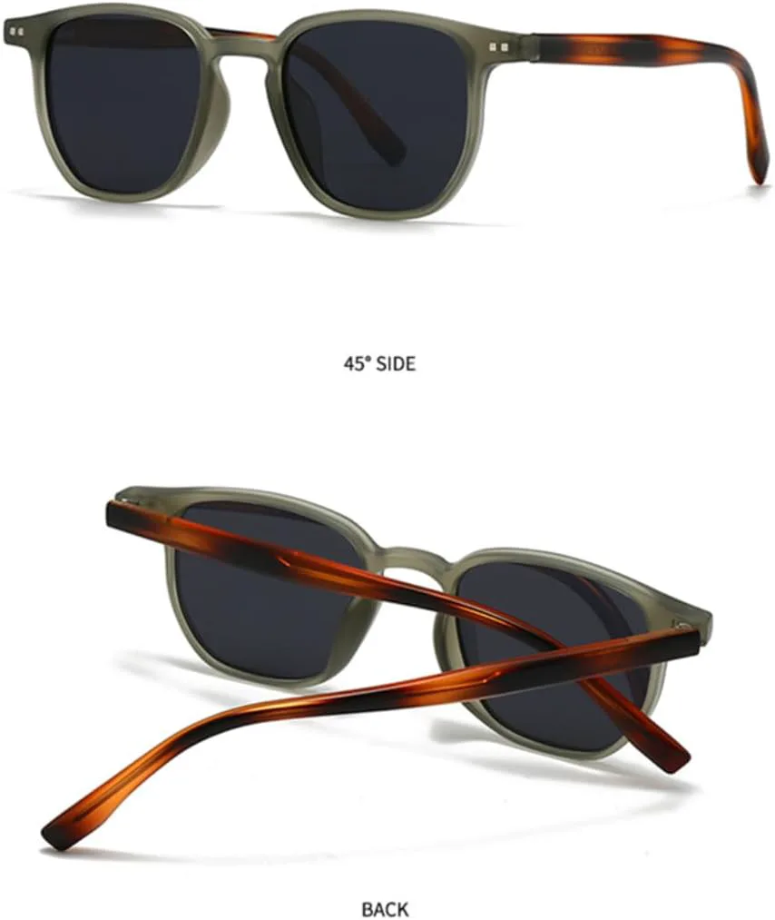 

Мужские солнцезащитные очки, модные солнцезащитные очки UV400 в стиле ретро с заклепками. Женские роскошные солнцезащитные очки зеленого цвета UUPTTPL, Grey Grey