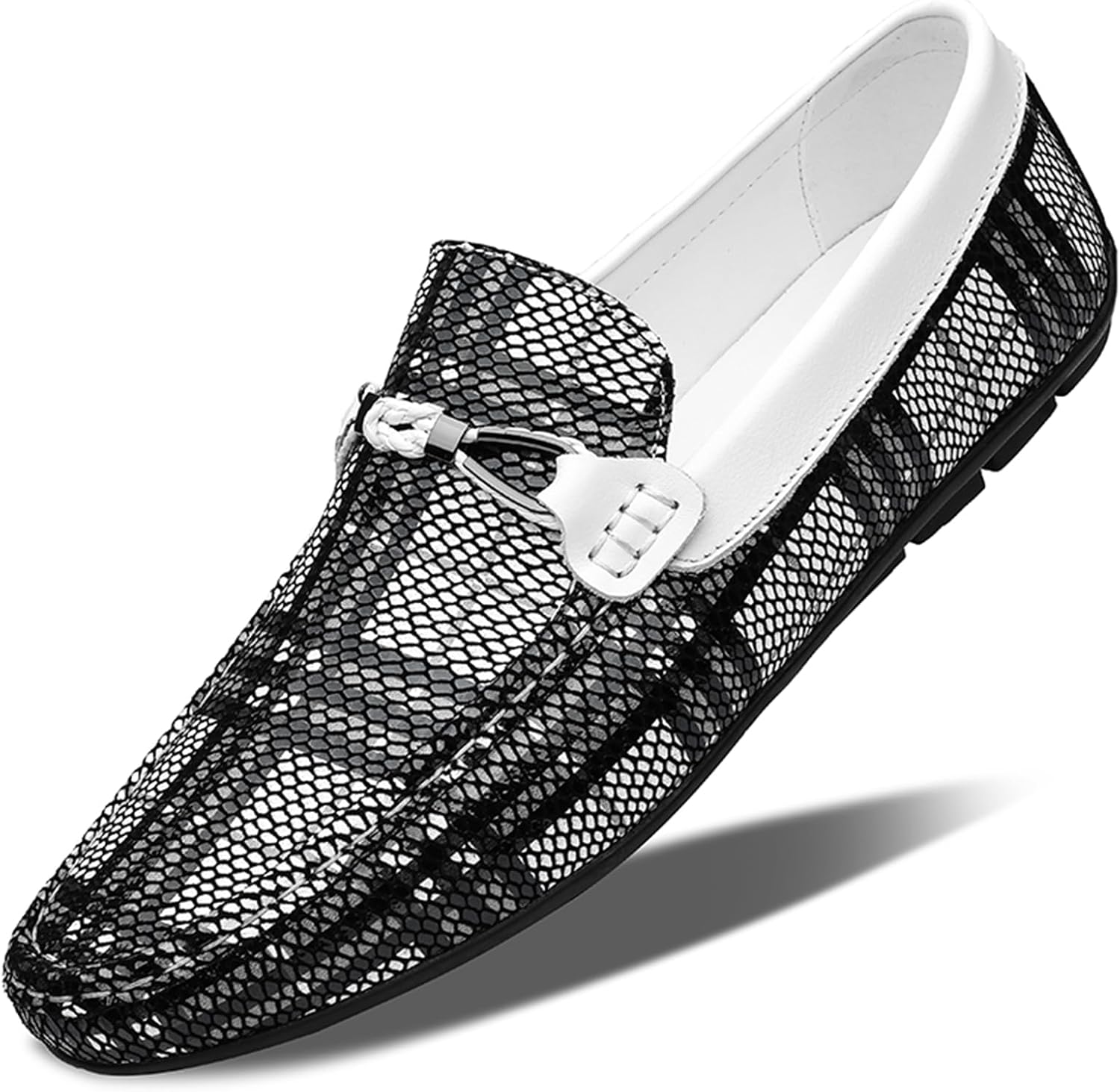 

Мужские классические мокасины из натуральной кожи, слипоны, модные повседневные мокасины для вождения Abborora, белый