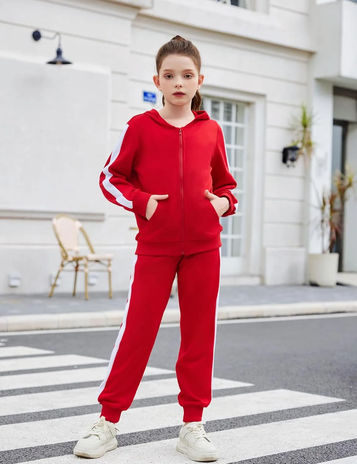 Детский спортивный костюм Zaclotre, толстовка на молнии и штаны, Dark Red — фото 2