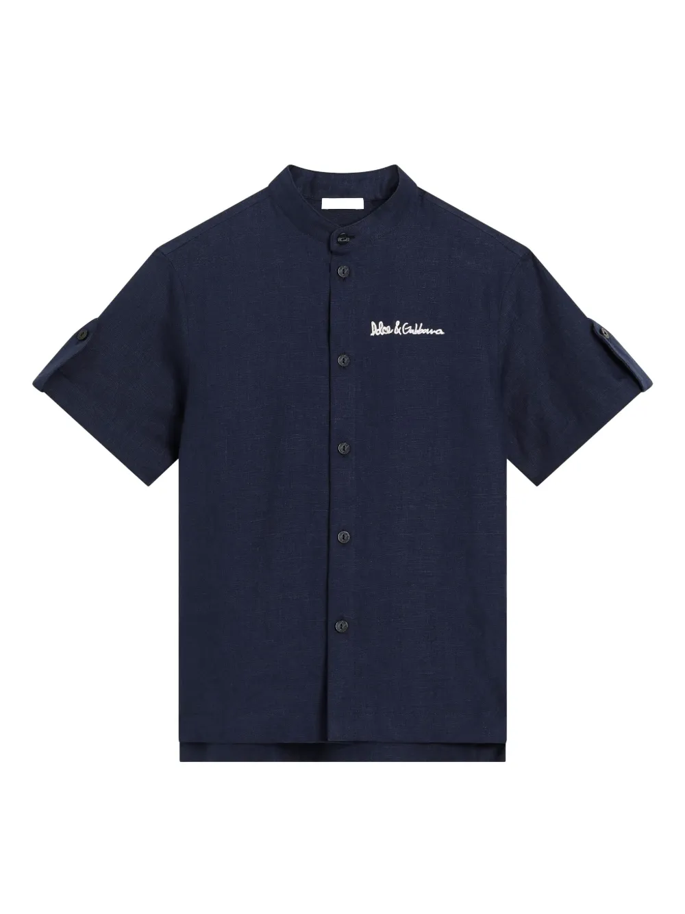 

Рубашка с вышивкой Dolce & Gabbana Kids, синий