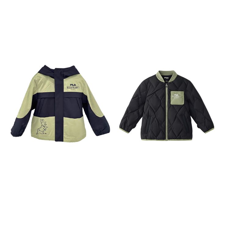 

Пуховик fw25 комплект из 2 предметов для детей 3-7 лет FILA KIDS, зеленый