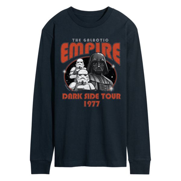 

Мужская футболка с длинным рукавом Dark Side Tour 1977 с принтом Star Wars, синий
