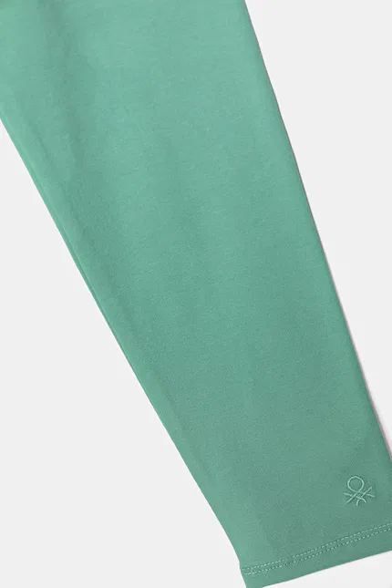 Леггинсы хлопковые с эластаном United Colors of Benetton, бирюзовый — фото 3