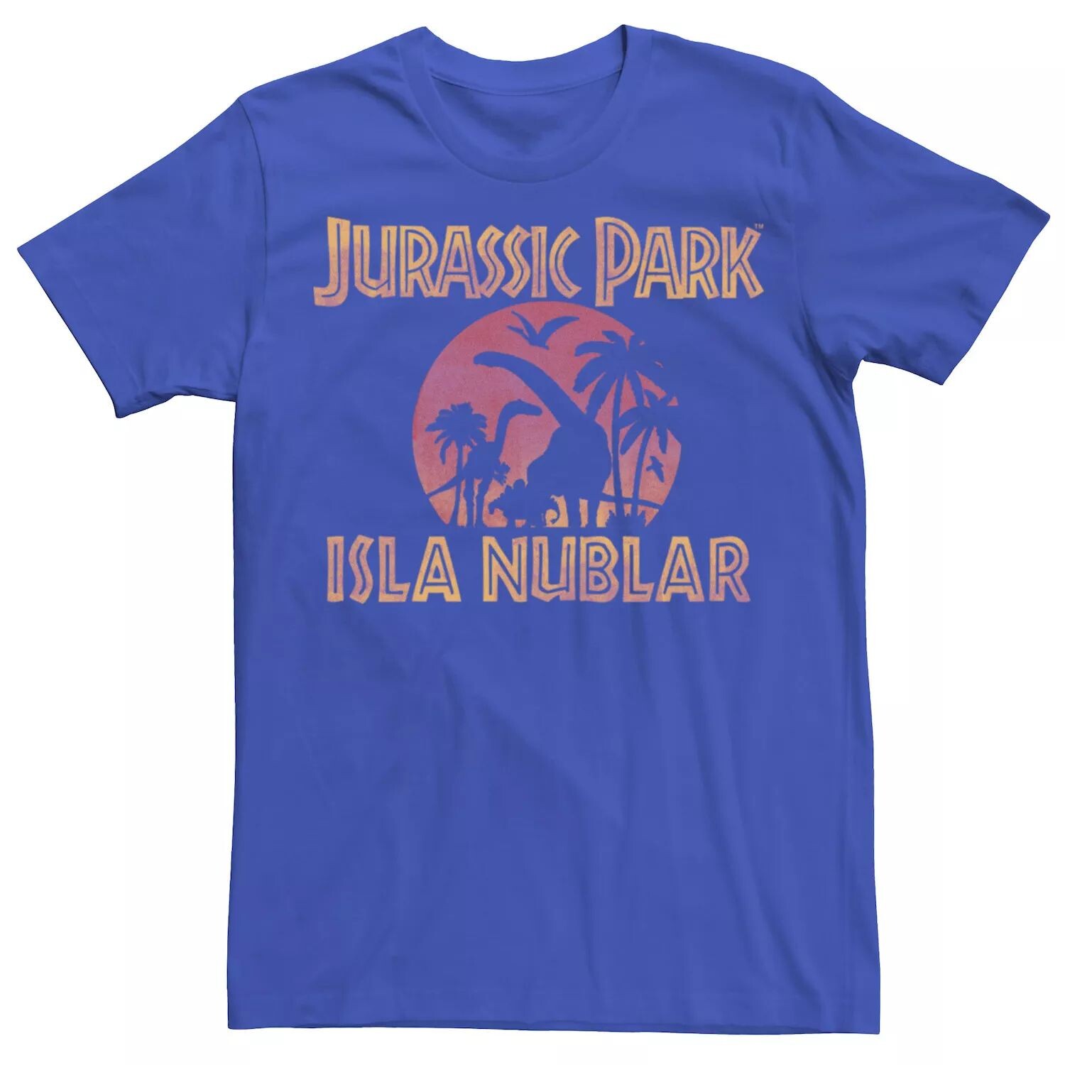 

Мужская футболка с градиентом заката «Парк Юрского периода» Isla Nublar Licensed Character