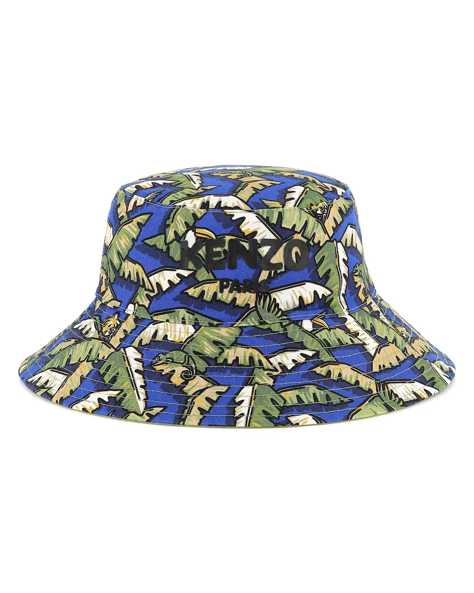 

Двусторонняя шапка из 100% хлопка Kenzo Kids, синий