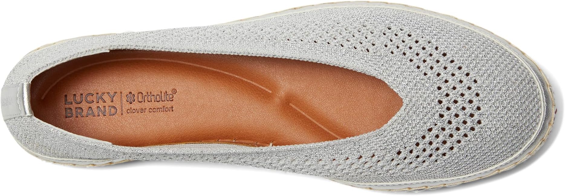 Балетки Lucky Brand Orena Knit Espadrille Sandals, серебряный — фото 2