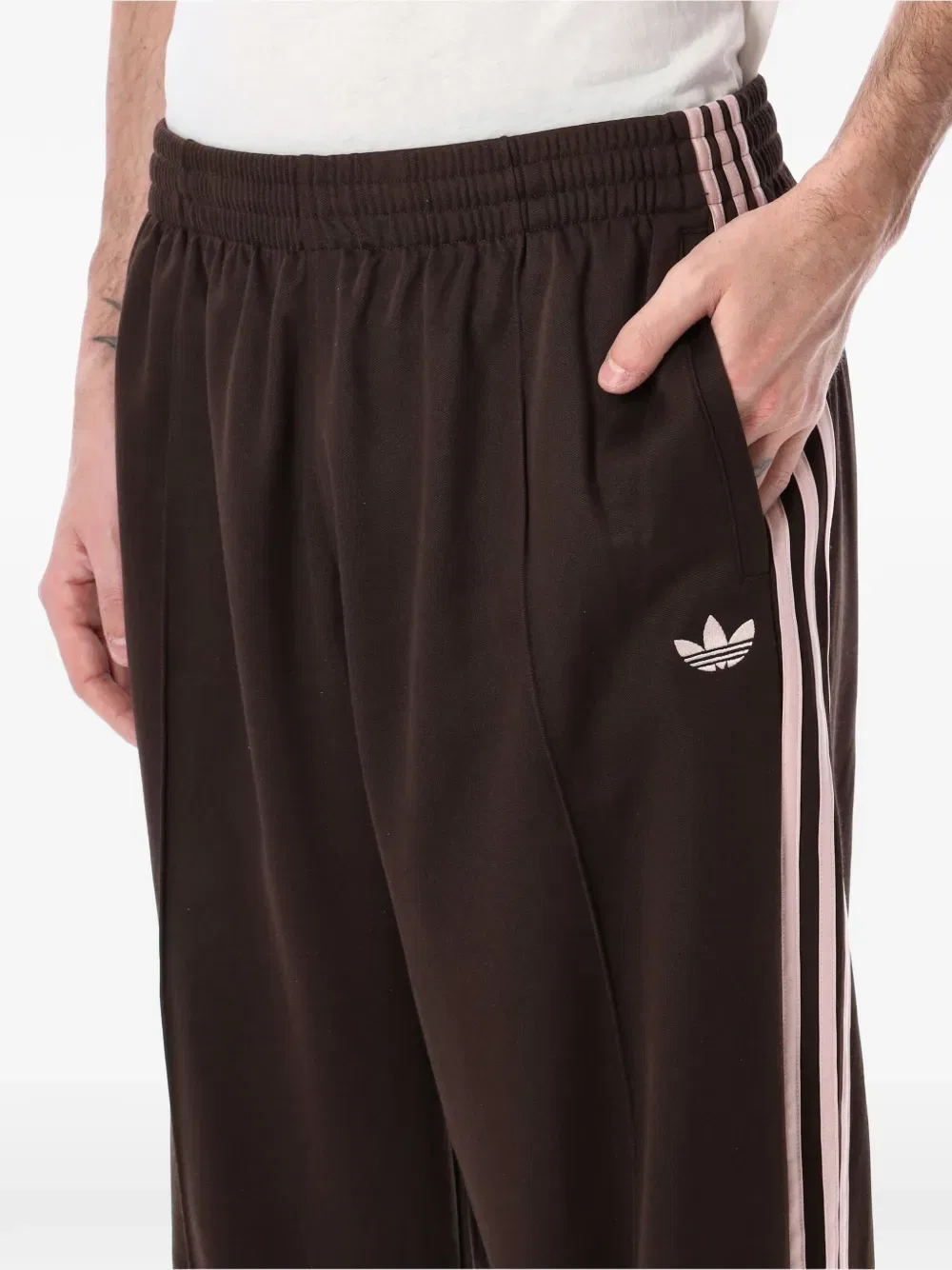 Эластичные спортивные брюки Adidas, коричневый — фото 3