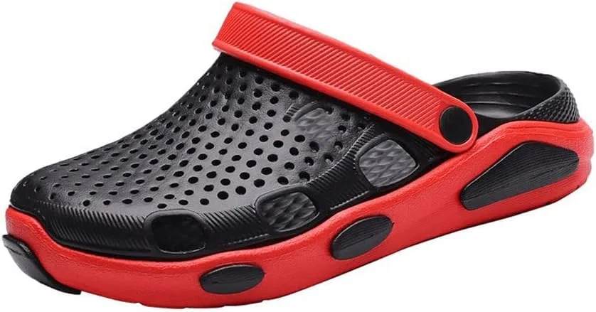 Sandalen Männer Männer Sandalen Sommerschuhe Gummi Сабо Herren Eva Garden Schuhe Schwarze Strand Flache Sandalen Slipperblau, 8,5 Великобритания Generic, Red