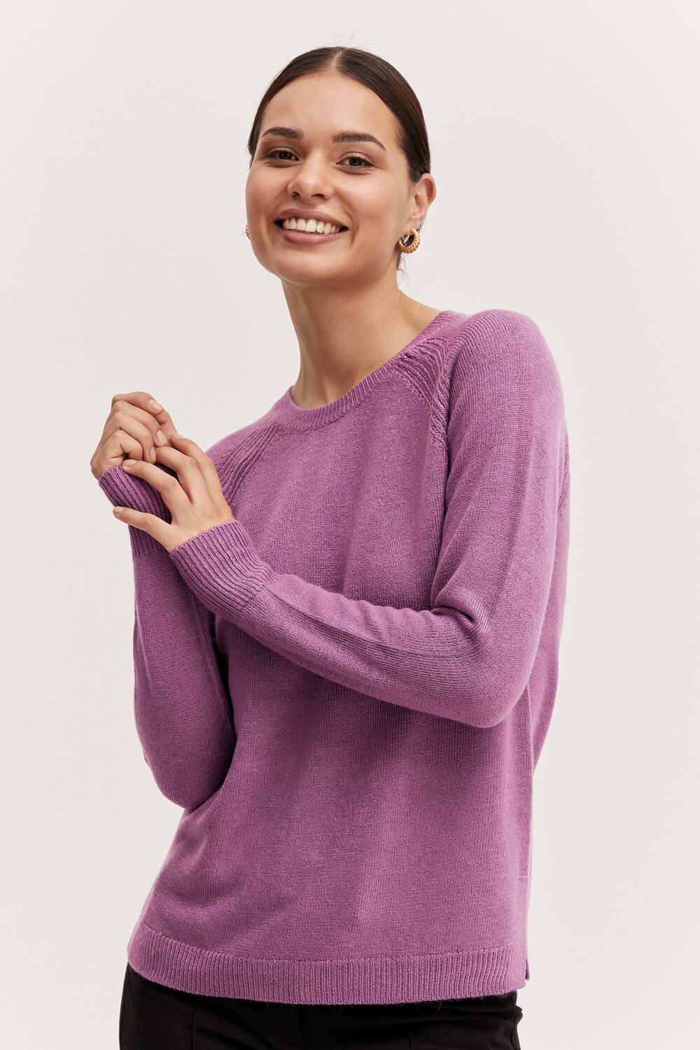 

Свитер b.young Strick BYMALEA SLIT JUMPER 3 20811905, фиолетовый