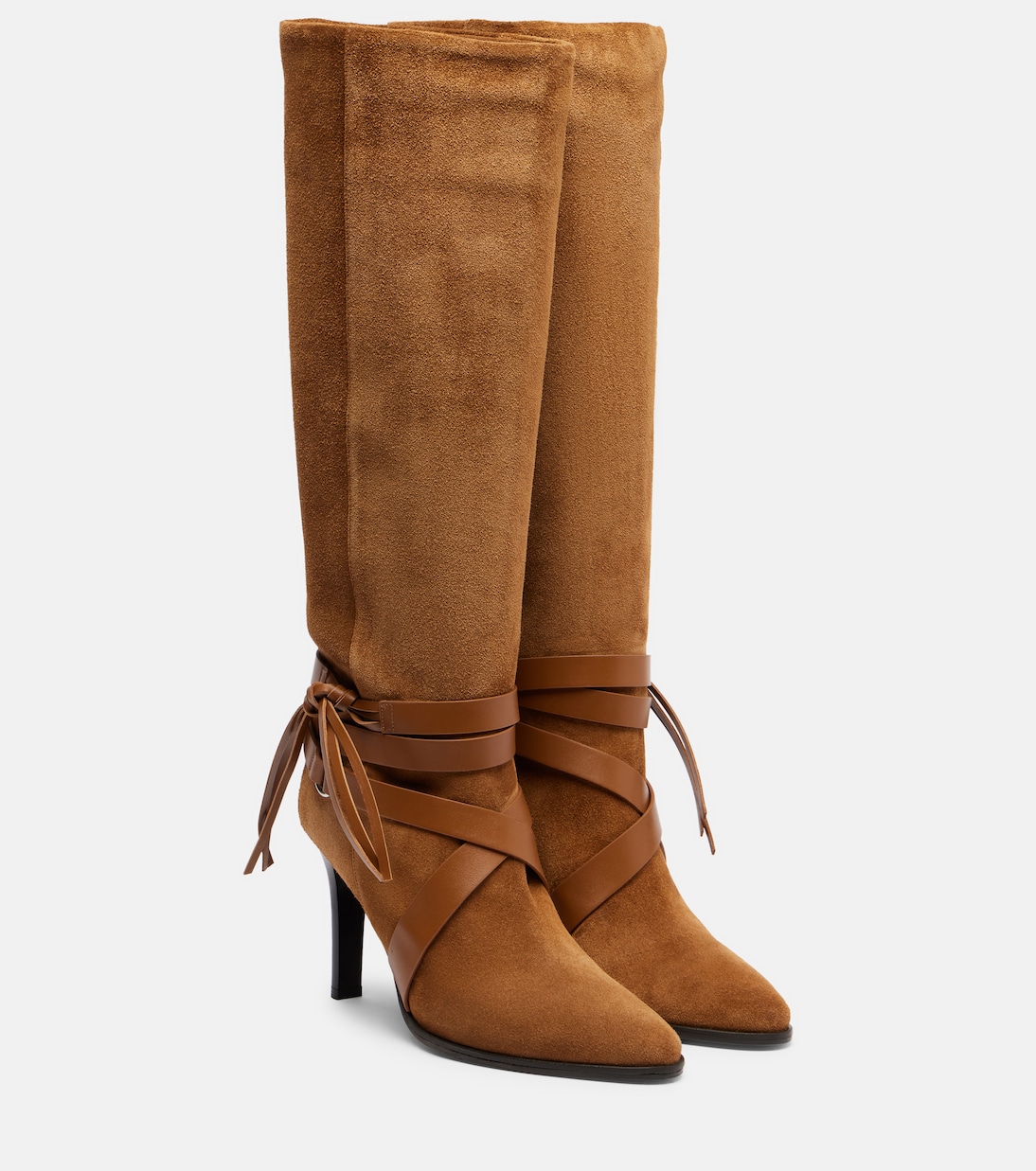 Замшевые сапоги Alanui 90 Isabel Marant, Cognac