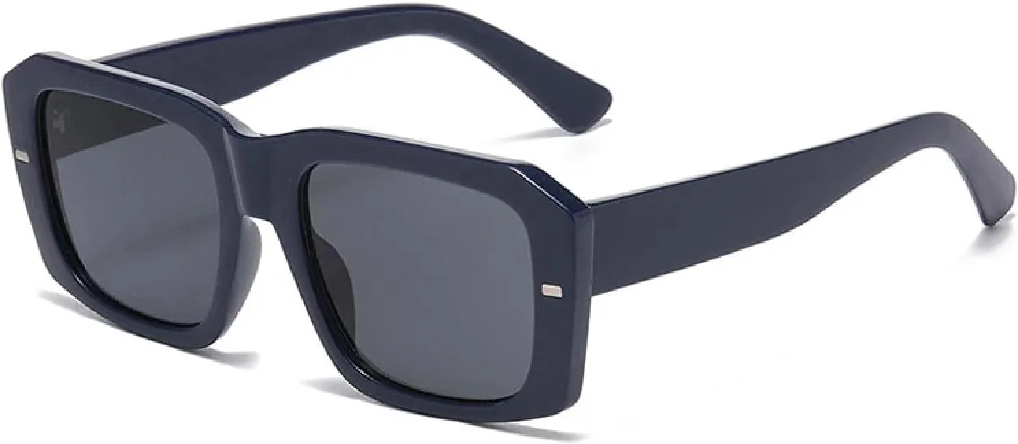 

Популярные модные женские солнцезащитные очки в винтажном стиле с заклепками, панк-стиль, мужские сине-зеленые с защитой от УФ-излучения UV400 HHZZYVY, Dark Blue Gray