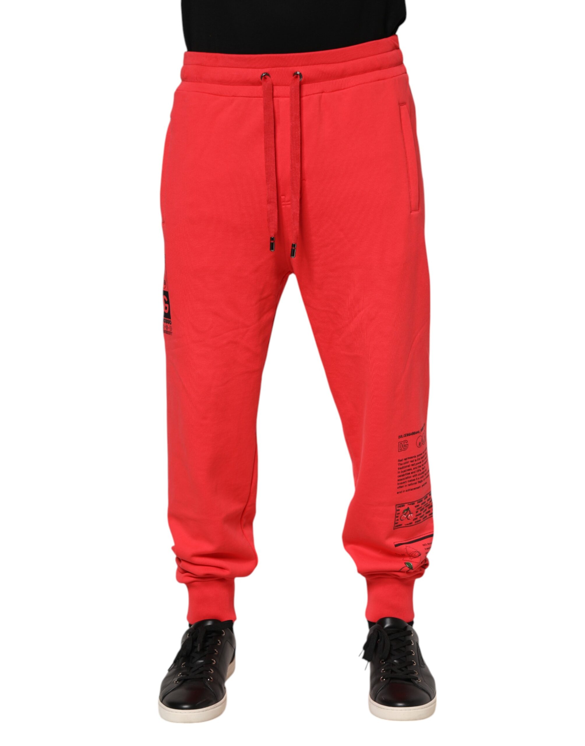 Красные хлопковые мужские спортивные штаны Jogger Dolce & Gabbana, красный