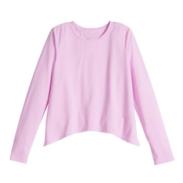 

Длинный свободный свитер с круглым вырезом для девочек 7-20 Tek Gear, цвет vibrant lilac