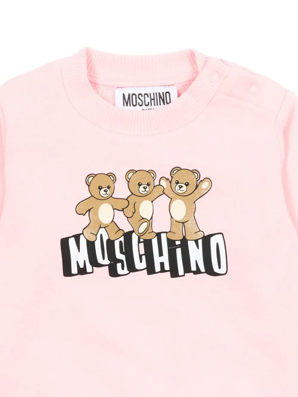 Свитшот с логотипом и отделкой в стиле "тедди" Moschino Kids, розовый — фото 3