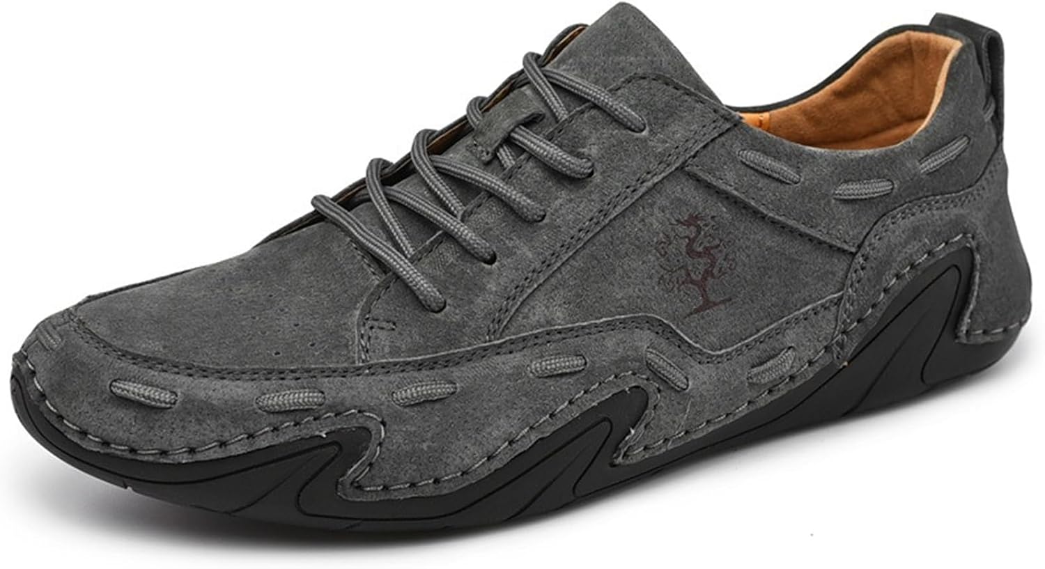

Мужские кожаные повседневные туфли Комфортные кроссовки Лоферы Легкие туфли для прогулок, вождения и повседневной носки Abborora, серый