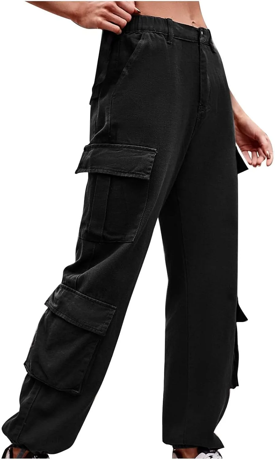 

Женские карго джинсы с высокой талией и 8 карманами XUNRYAN