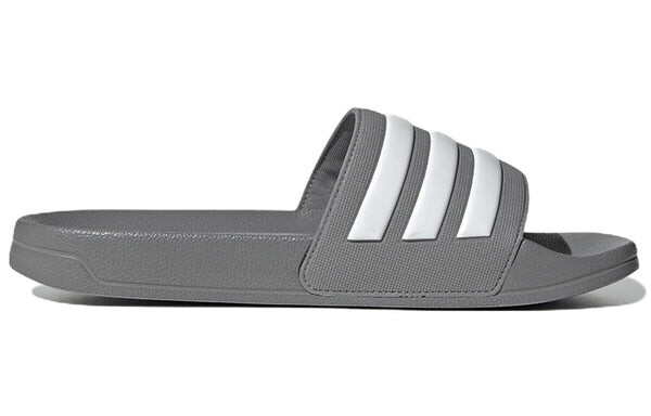 Тапочки adilette shower slides cozy wear-resistant gray slippers 'gray white' Adidas, серый — фото 2