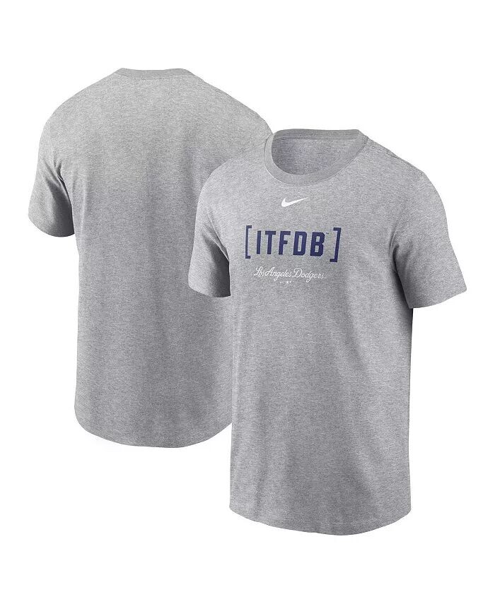 

Футболка мужская Heather Grey Los Angeles Dodgers Bracket Team Phrase Nike