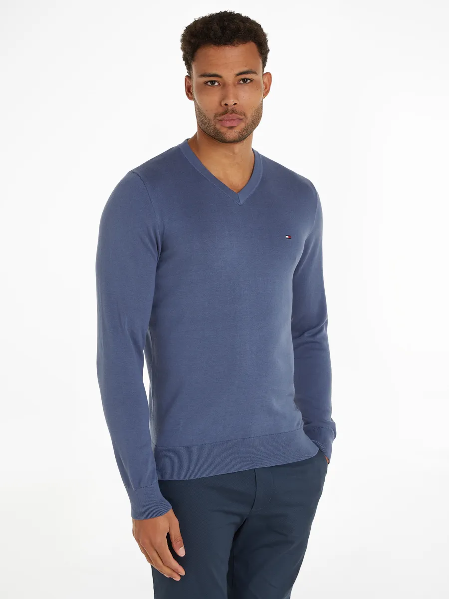 

Свитер Tommy Hilfiger с V-образным вырезом "CLASSIC COTTON V NECK", цвет Faded Indigo
