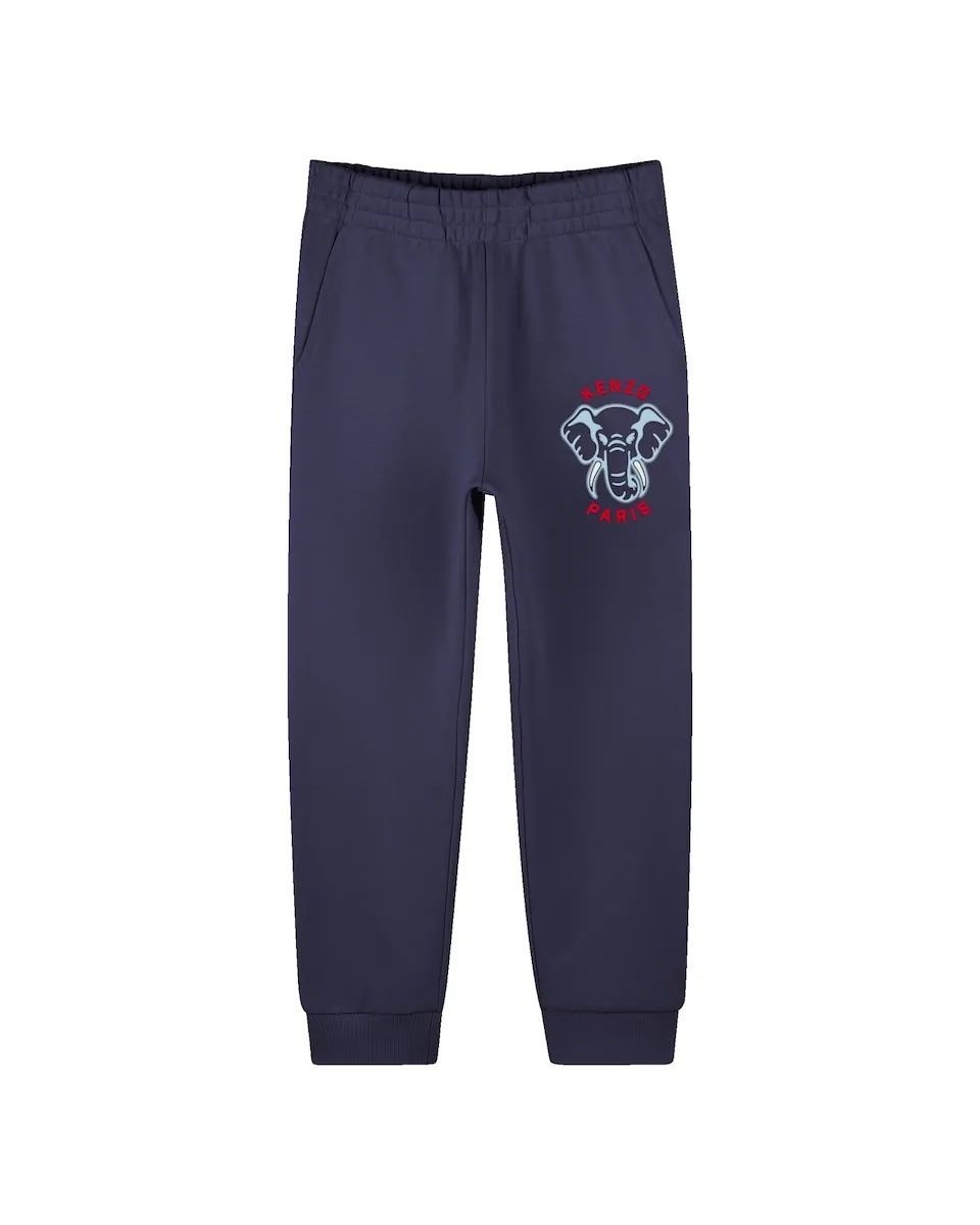 

Спортивные брюки из хлопка для мальчиков Kenzo Kids, тёмно-синий