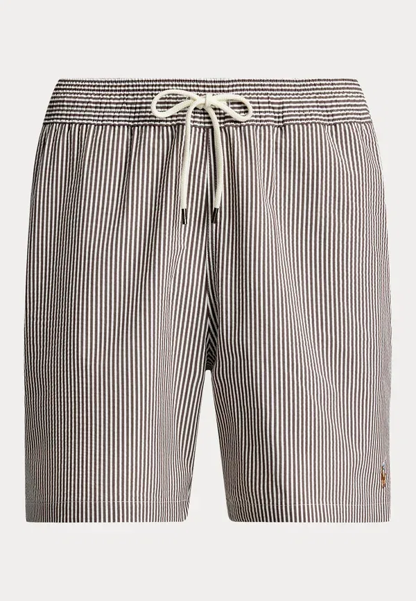 Плавки Polo Ralph Lauren Traveler Classic Swim Trunk 5.75 inch, мускатный коричневый сирсакер — фото 4