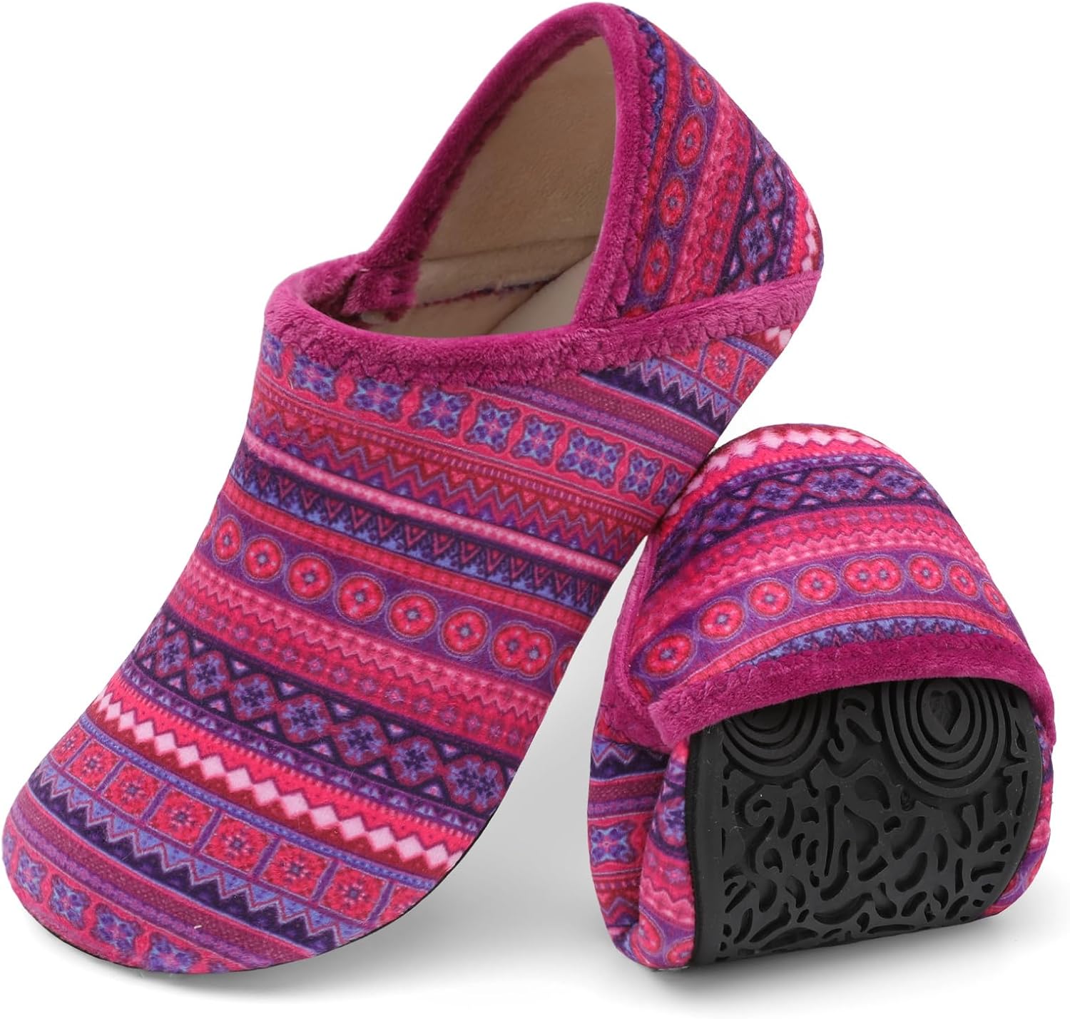 

Домашние тапочки XIHALOOK для женщин и мужчин, уютные носочные тапочки с мягкой резиновой подошвой, для дома и улицы, фиолетовый