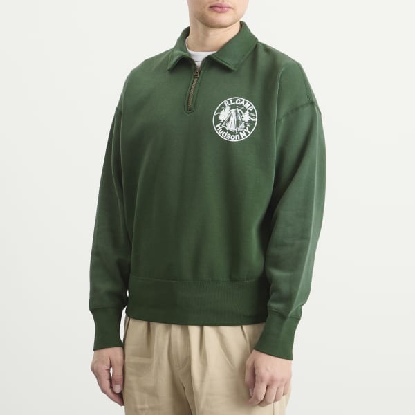 Толстовка Camp с застежкой-молнией на половину длины Polo Ralph Lauren, Grass Green — фото 2