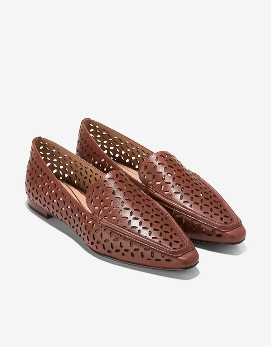 Женские мокасины из перфорированной кожи Cole Haan, коричневый — фото 4
