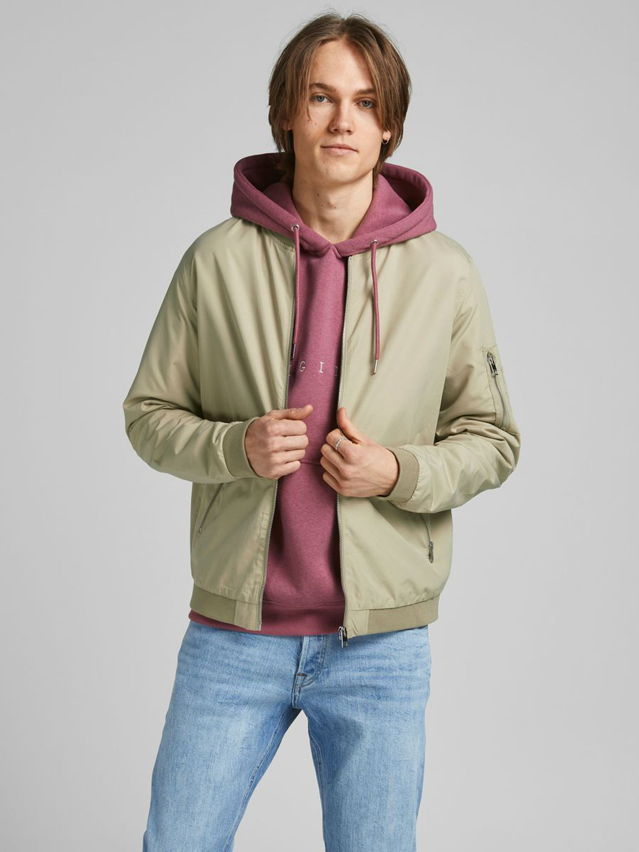 

Куртка Jack & Jones Leichte Bomber Jacke Plus Size Große Übergrößen JJERUSH, зеленый