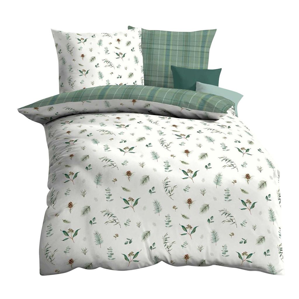 

Постельное белье Dream Sleep Beaver Winter Greens зеленый 135х200 см + 80х80 см Traumschlaf