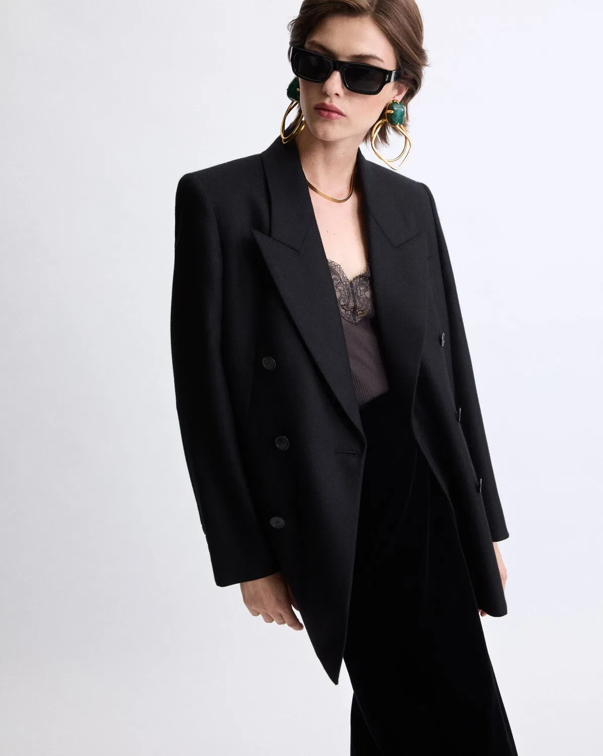 Пиджак CASSANDRE из шерстяной габардины SAINT LAURENT, черный — фото 2