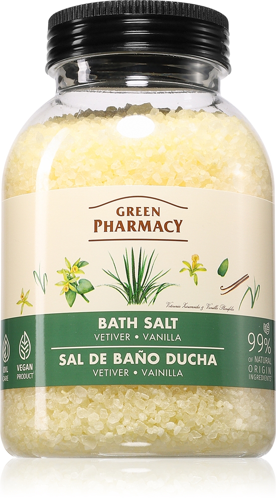 

Расслабляющая соль для ванн с ветивером и ванилью Green Pharmacy, 1000 гр