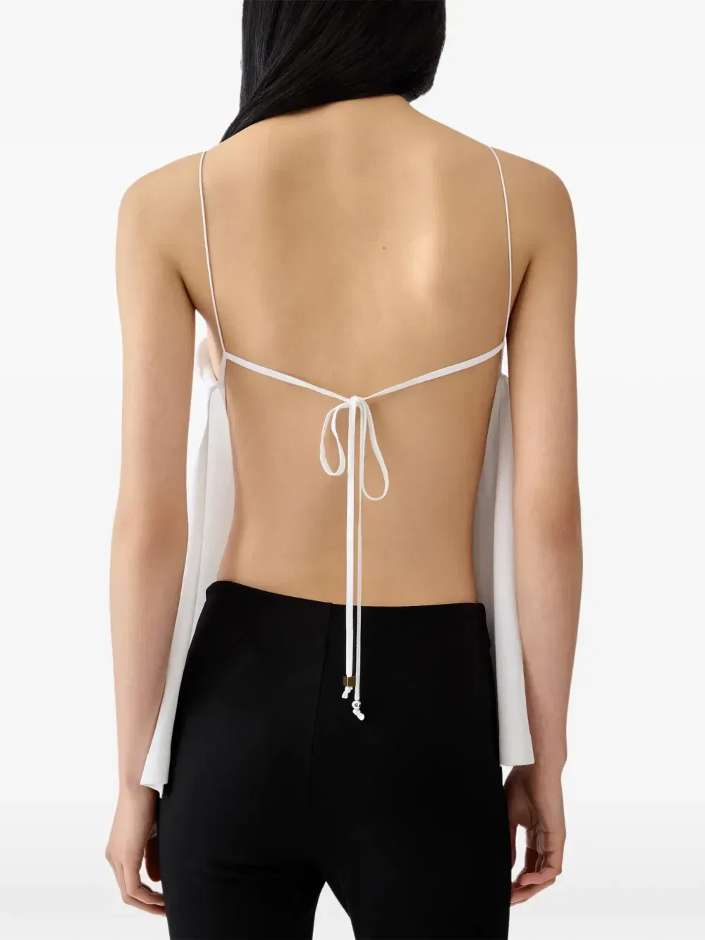 Топ с открытой спиной Voile со складками Jacquemus, белый — фото 4