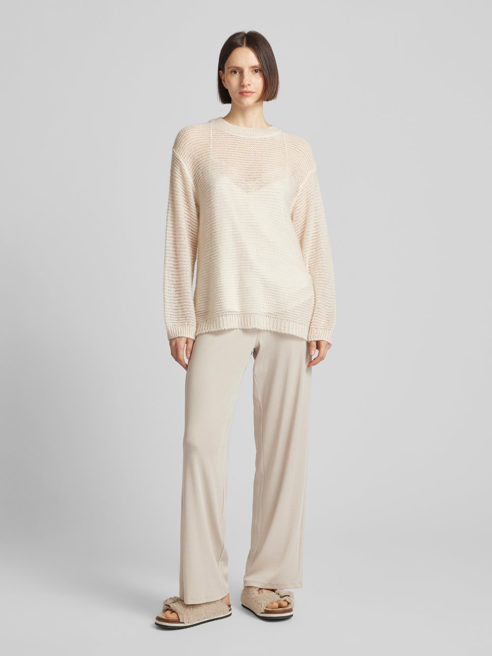 

Брюки из ткани с эластичным поясом Marc O'Polo, бежевый