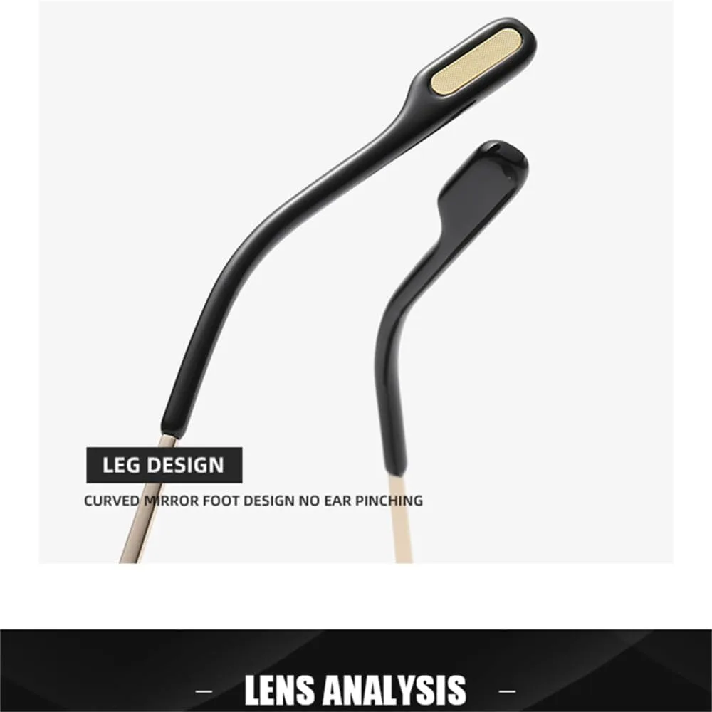 

Солнцезащитные очки без оправы прямоугольной формы для женщин, очки без оправы для мужчин, сверхлегкие очки с защитой от УФ-излучения UV400 LANGSER, Silver Blue