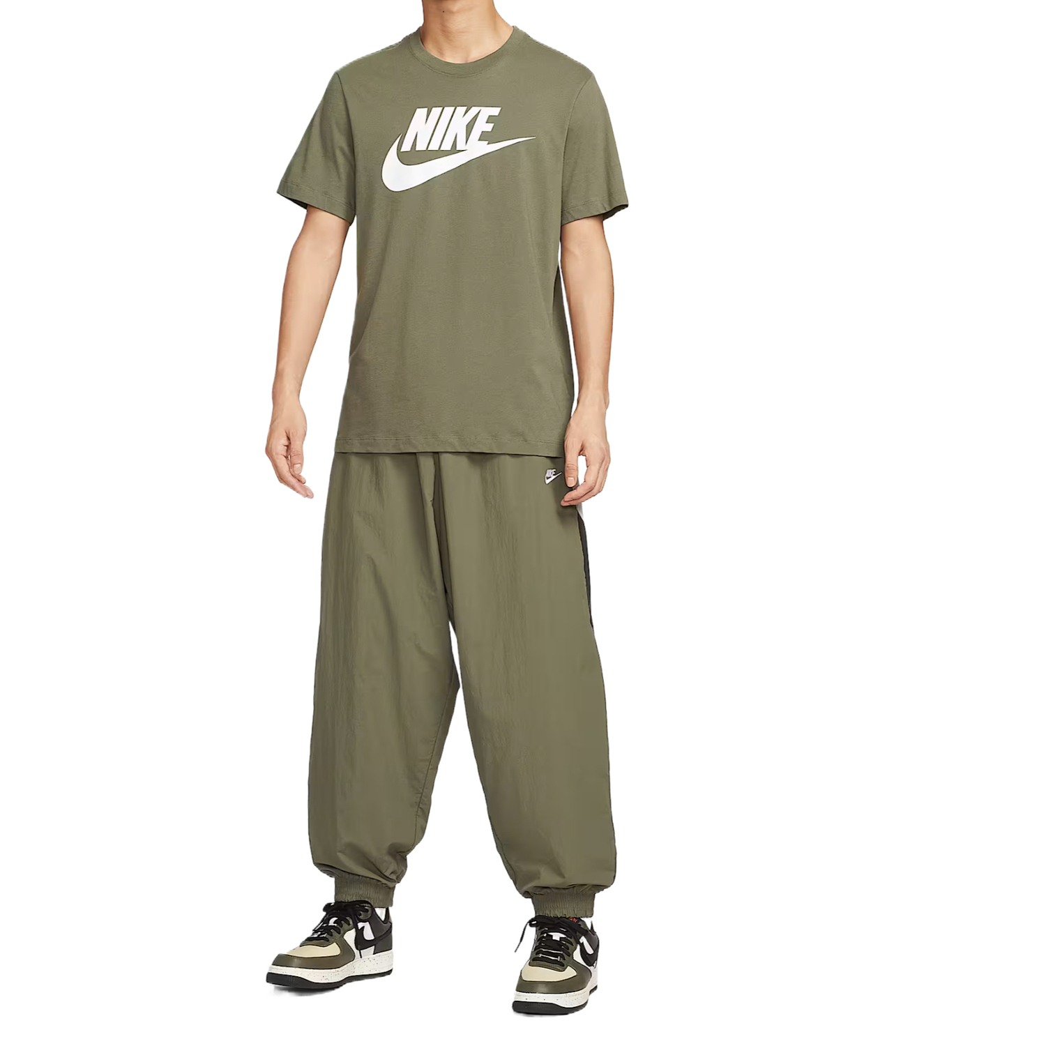 Клубные вязаные спортивные штаны мужские Nike, оливковый — фото 3