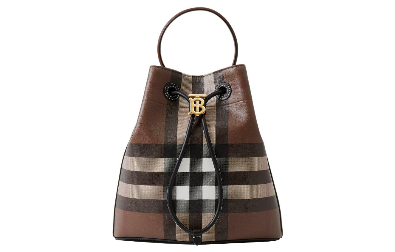 

Хлопковая сумка с кожаной вставкой, наплечная сумка, кросс-боди Burberry Regular Women's Brown