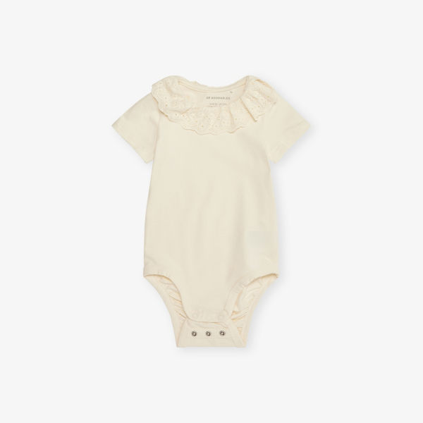

Боди H&M Adorables из хлопкового джерси с коротким рукавом и вышитым воротником 4 месяца-3 года, белый