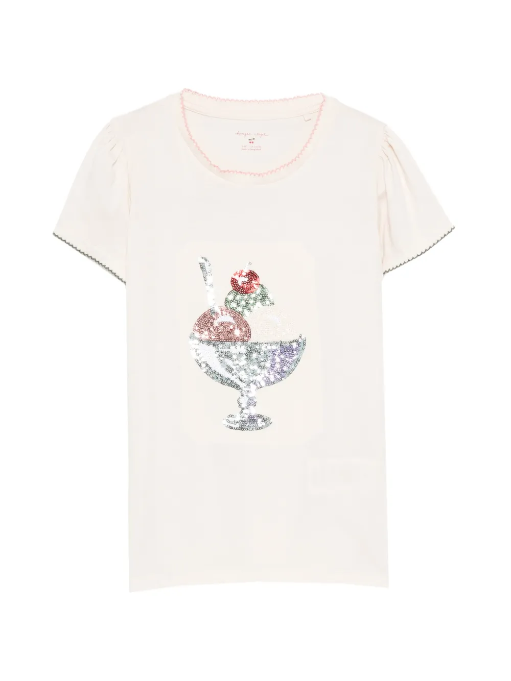 

Футболка Famo с пайетками Konges Sløjd, бежевый