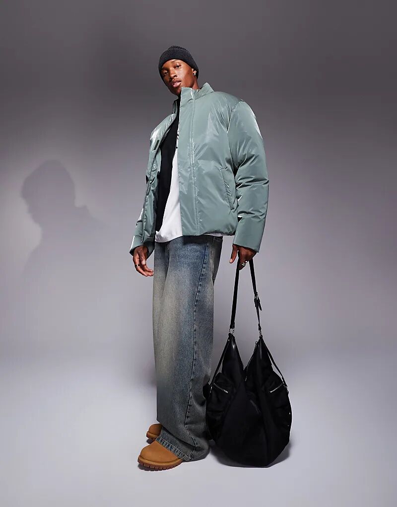 

Куртка-пуховик металлик оверсайз ASOS DESIGN