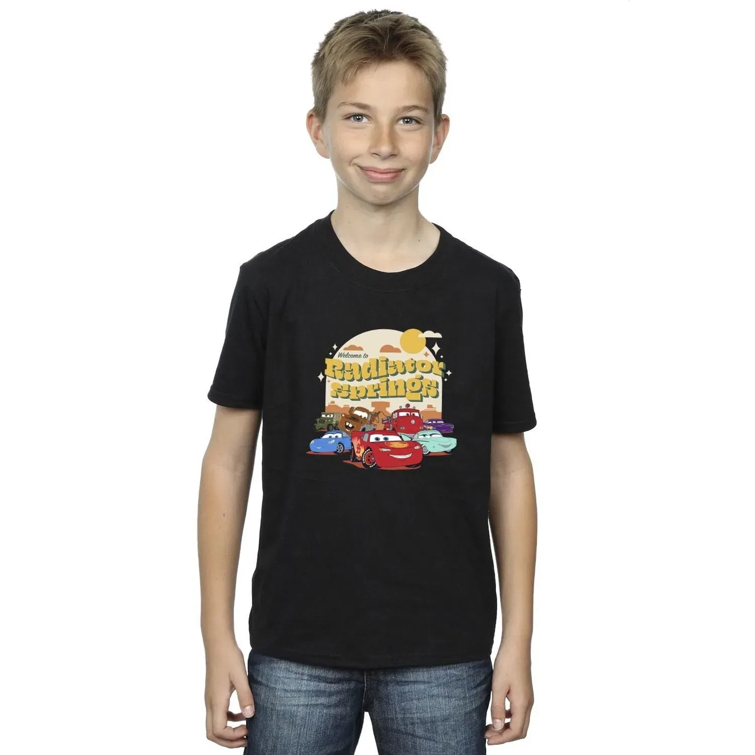 Детская футболка с принтом Disney Cars, черный