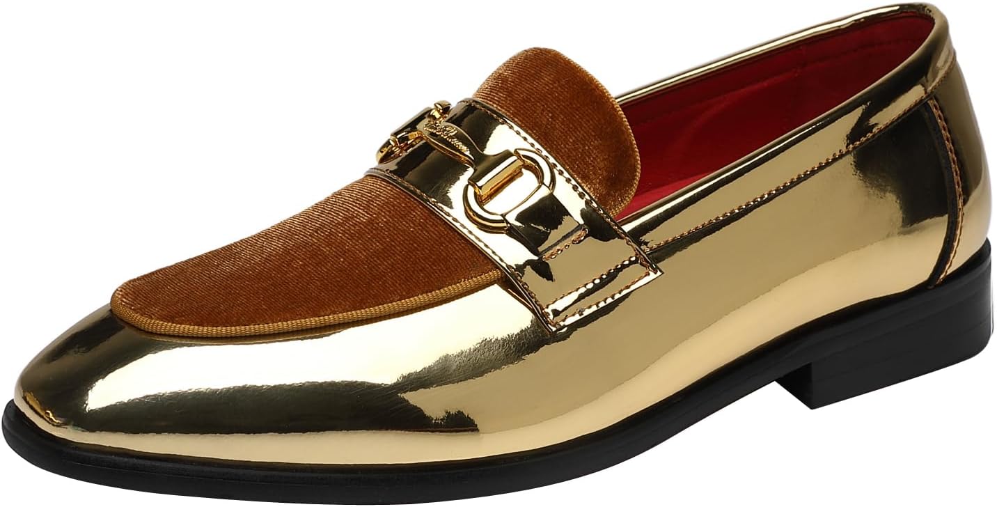 

Мужские туфли-лоферы ELANROMAN, классические, из лаковой бархатной кожи, для смокинга, золотой
