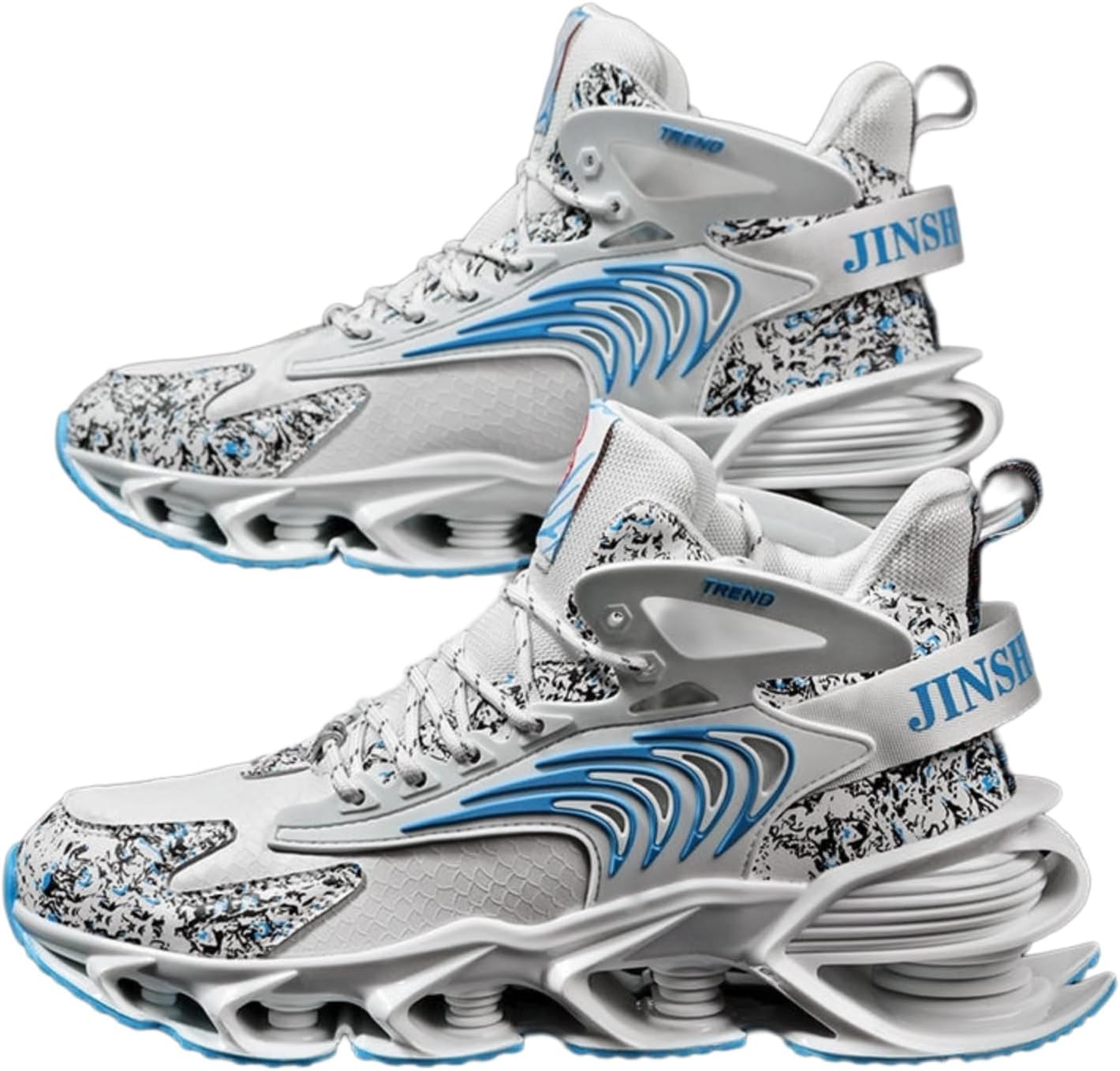 

MACEFIL Мужские и женские дышащие высокие кеды Модные ретро массивные платформенные баскетбольные спортивные кроссовки Легкие беговые кроссовки, белый