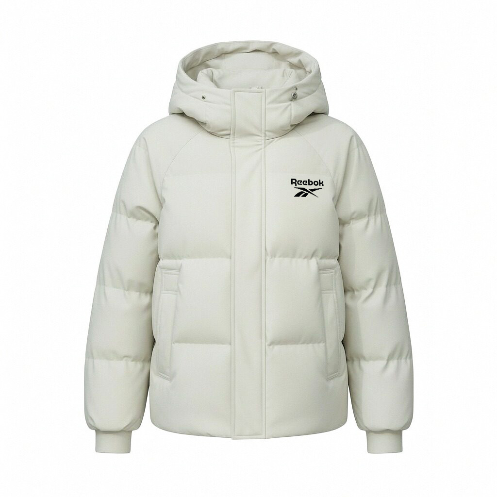 

Пуховик Unisex с капюшоном утепленный карго-пуховик Reebok, темно cream белый